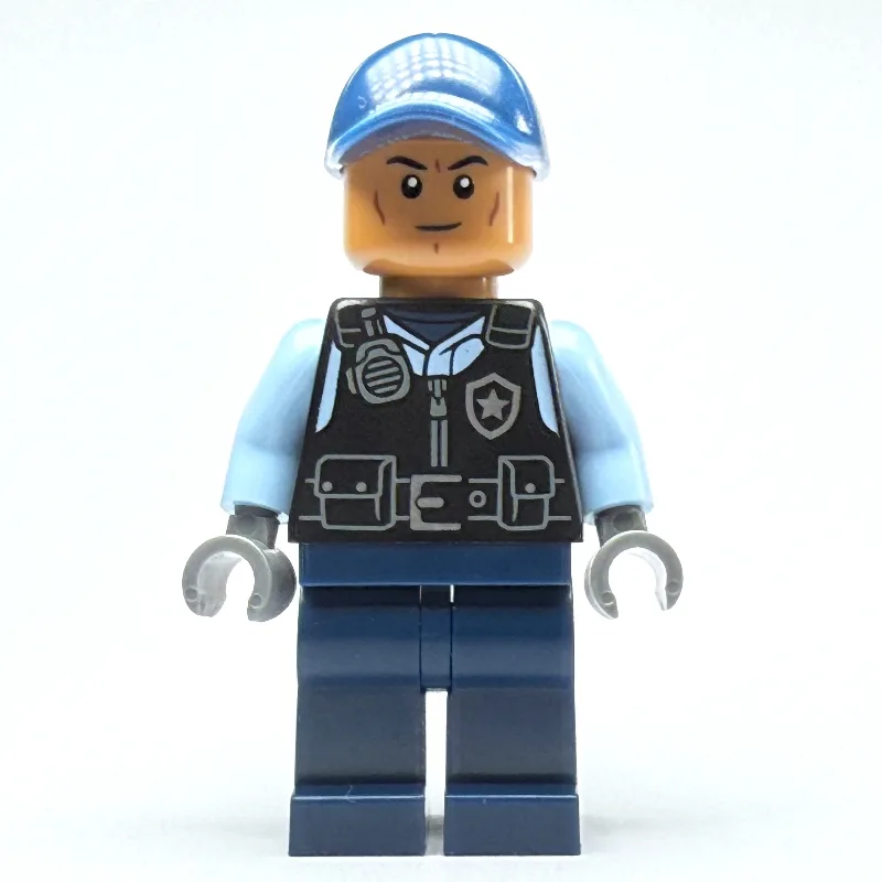 Security Guard, Black Vest, Dark Blue Legs — minifigurine LEGO | Brick Broker