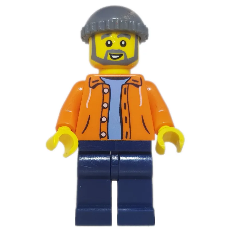 Orange Torso, Dark Blue Legs, Dark BLuish Gre… — minifigurine LEGO | Brick Broker