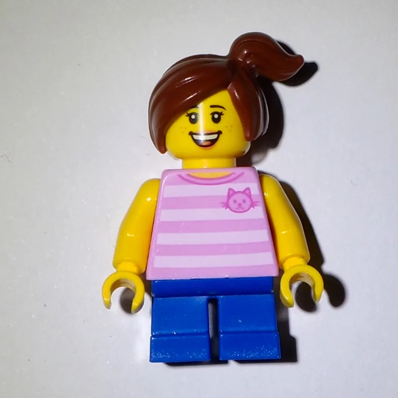 Bright Pink Hair, Blue Legs, Reddish Brown Ha… — minifigurine LEGO | Brick Broker