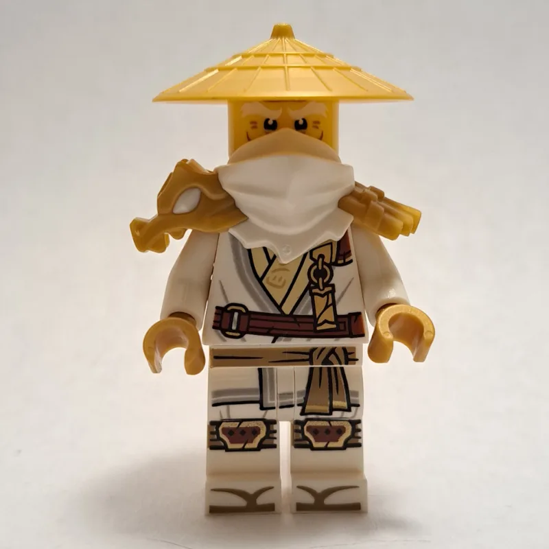 Master Wu, White Shoulder Armor and Mask, Pea… — minifigurine LEGO | Brick Broker