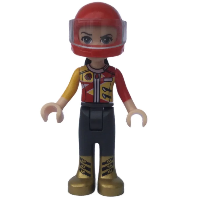 Vicky - Red/Yellow/Black Racing Suit, Red Hel… — minifigurine LEGO | Brick Broker