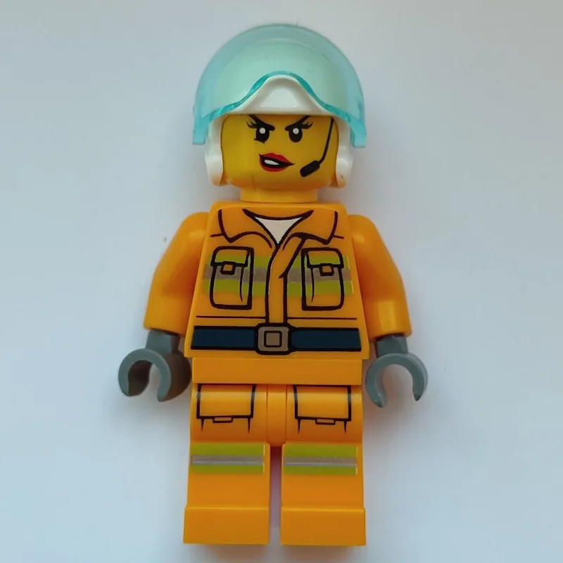 Firewoman, Bright Light Orange Firesuit, Whit… — minifigurine LEGO | Brick Broker