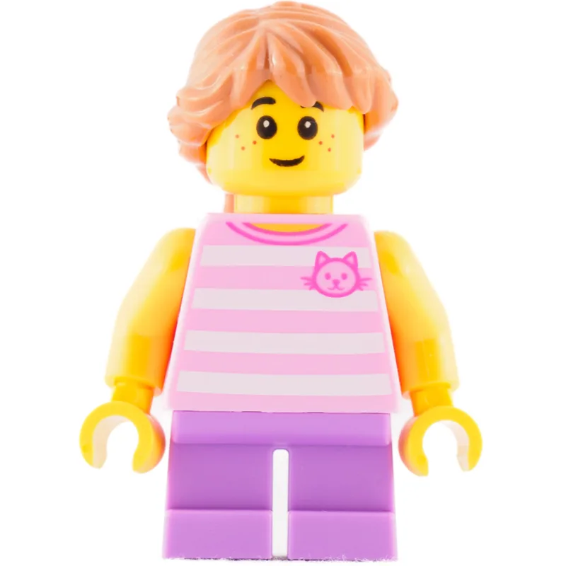 Kid, Bright Pink Torso, Medium Lavender Legs,… — minifigurine LEGO | Brick Broker