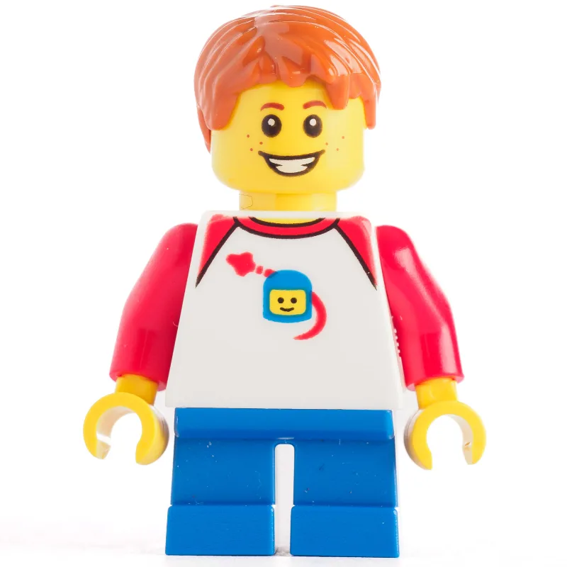 Kid - White Torso, Dark Blue Legs, Dark Orang… — minifigurine LEGO | Brick Broker