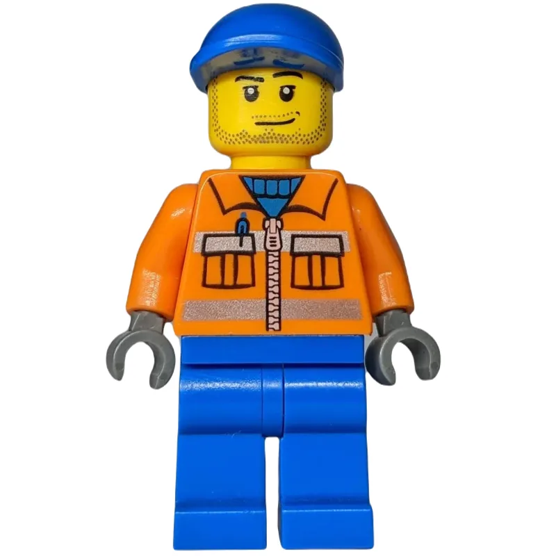 Ground Crew, Orange Jacket with Zipper and Re… — minifigurine LEGO | Brick Broker