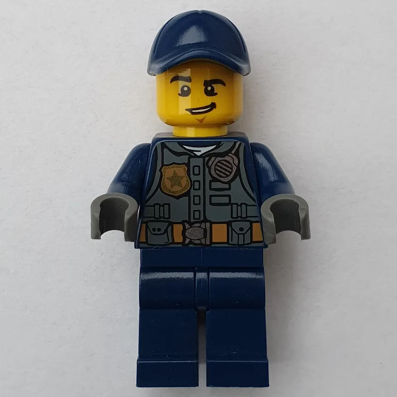 Policeman, Dark Bluish Gray Vest with Radio,… — minifigurine LEGO | Brick Broker