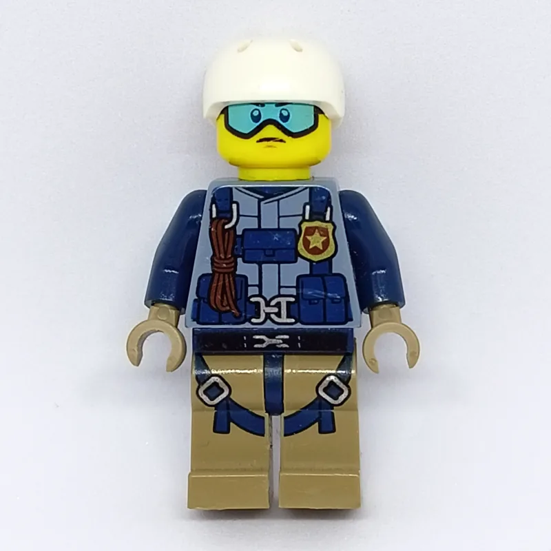 Policeman, Sand Blue Jacket with Badge, Rope,… — minifigurine LEGO | Brick Broker