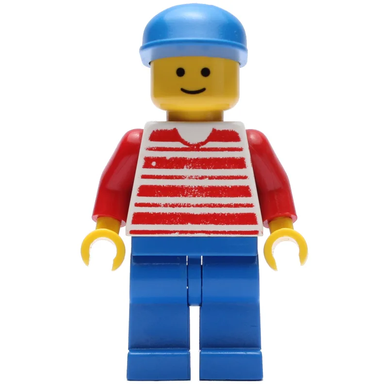 Man, Red and White Striped Shirt, Blue Legs,… — minifigurine LEGO | Brick Broker