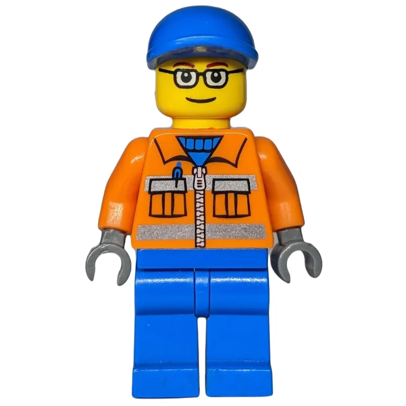 Ground Crew, Orange Jacket with Zipper and Re… — minifigurine LEGO | Brick Broker