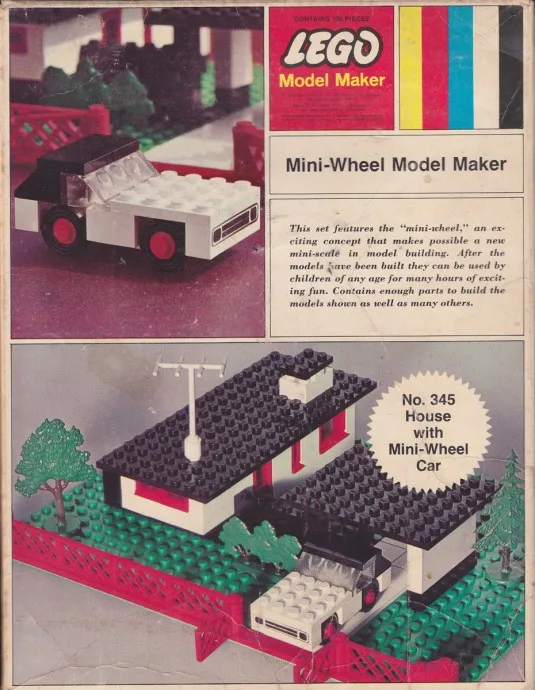 LEGO 345 Maison avec petite voiture à roues - prix | Brick Broker
