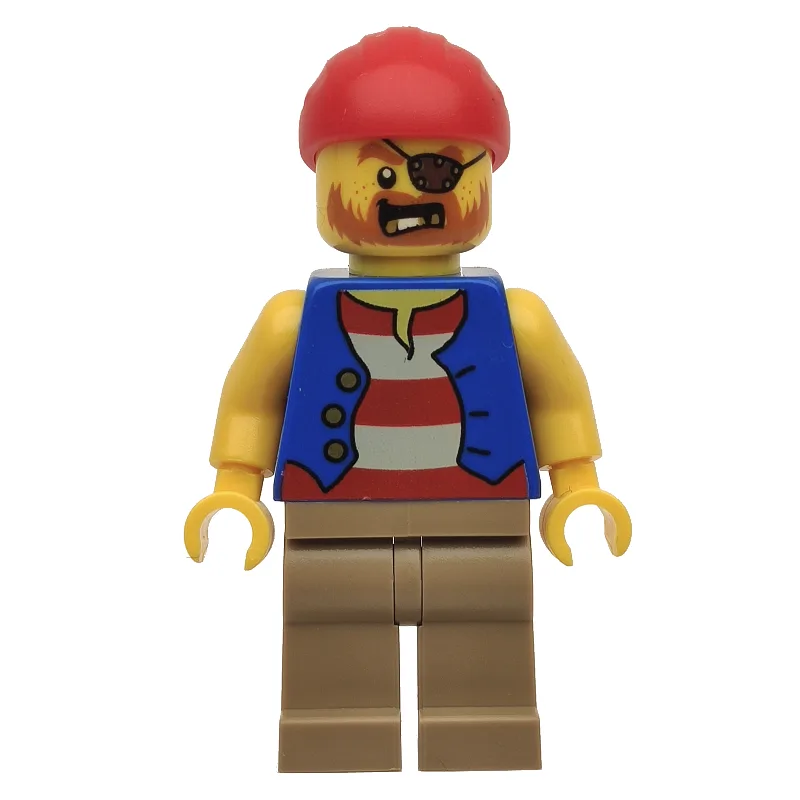 Pirate - Blue Torso, Dark Tan Legs, Red Cap — minifigurine LEGO | Brick Broker