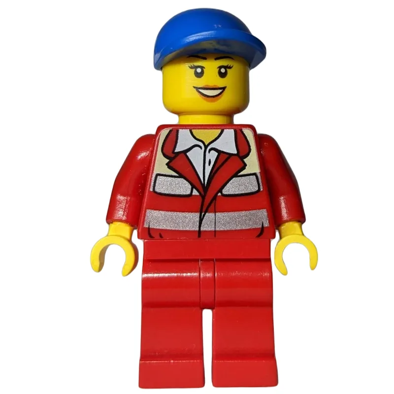 Paramedic, Woman, Red Uniform, Blue Cap — minifigurine LEGO | Brick Broker