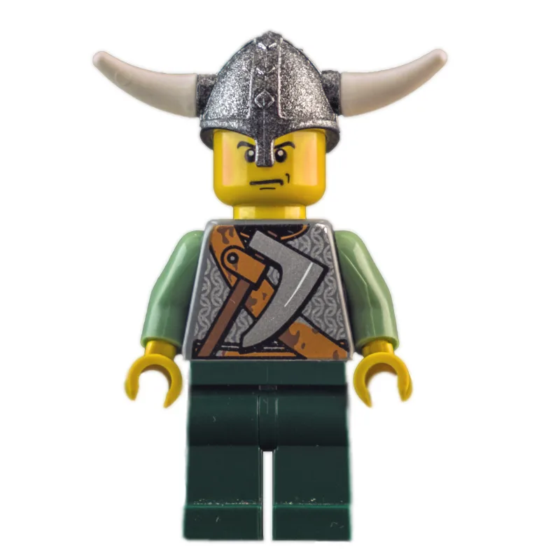 Viking Warrior - Chain Mail, Sand Green Arms — minifigurine LEGO | Brick Broker