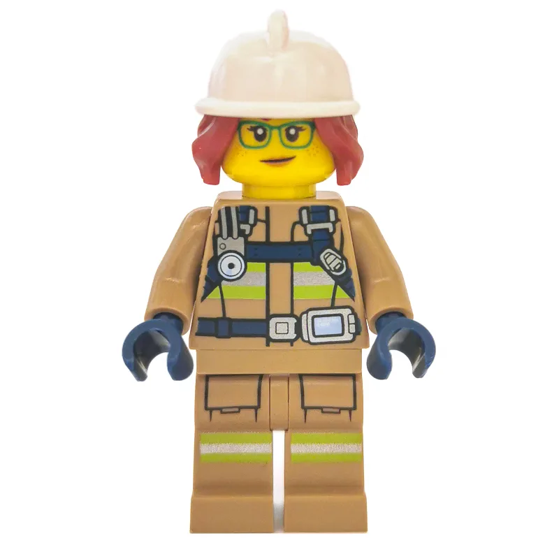 Freya McCloud, Dark Tan Fire Suit with Gauge… — minifigurine LEGO | Brick Broker