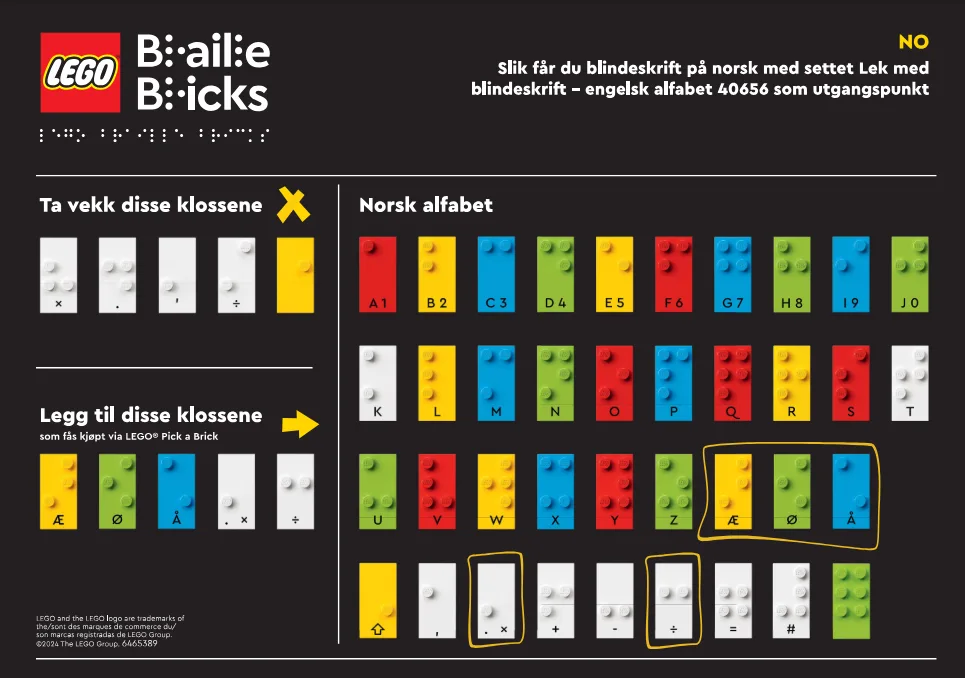 LEGO Alphabet braille - norvégien (EG00137-1) - prix | Brick Broker