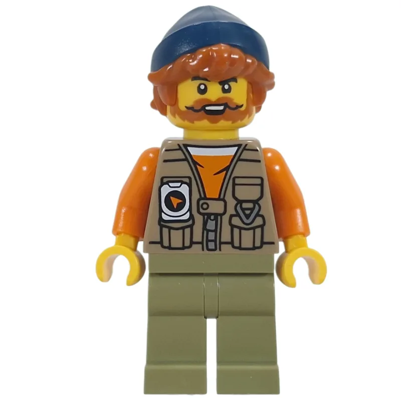 Fisherman, Dark Tan Vest, Oive Green Legs, Da… — minifigurine LEGO | Brick Broker