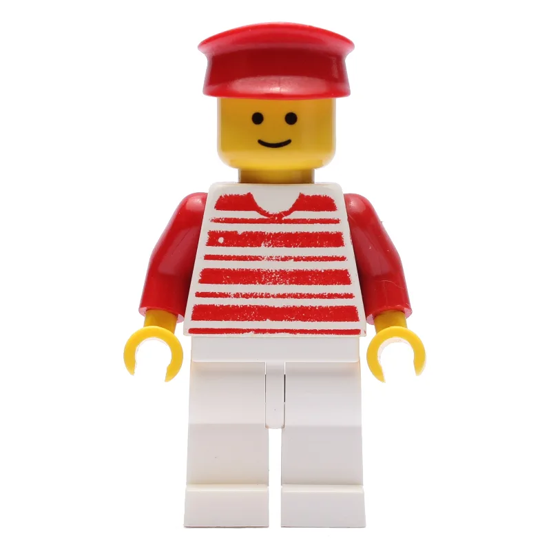 Man - Red/White Striped Shirt, Red Arms, Whit… — minifigurine LEGO | Brick Broker