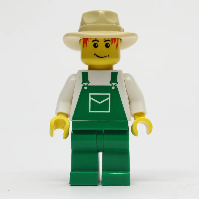 Man, Green Overalls, Tan Wide Brim Hat — dans quels sets LEGO ? (fig-001018) | Brick Broker