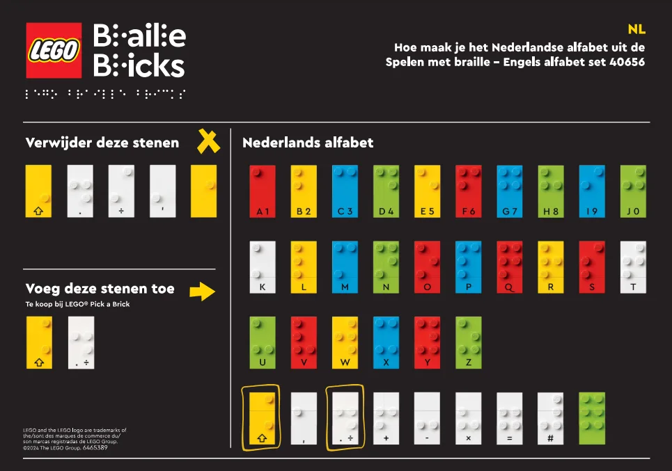 LEGO Alphabet braille néerlandais (EG00139-1) - prix | Brick Broker