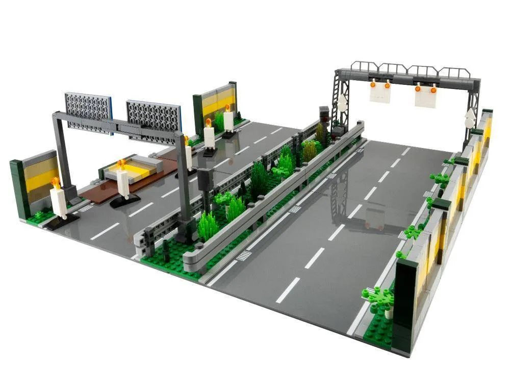 BlueBrixx Section d'autoroute avec travaux (BB-103238) - prix | Brick Broker