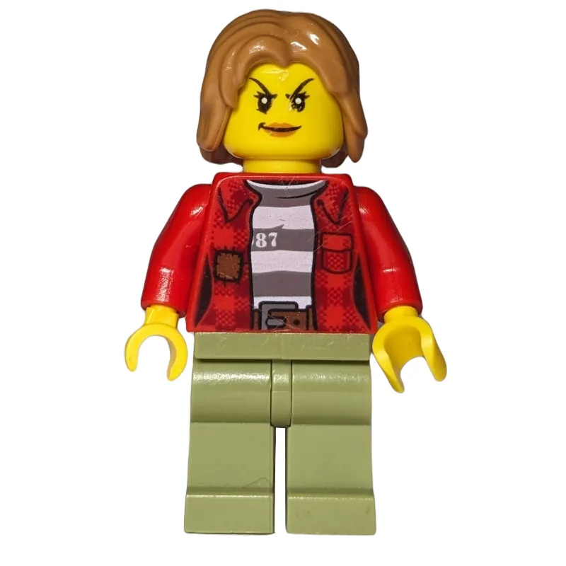 Criminal, Woman, Open Red Flannel Shirt over… — minifigurine LEGO | Brick Broker