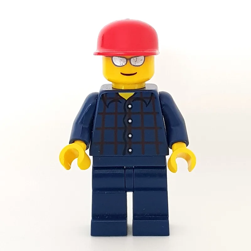 Man, Dark Blue Plaid Shirt, Dark Blue Legs, R… — minifigurine LEGO | Brick Broker