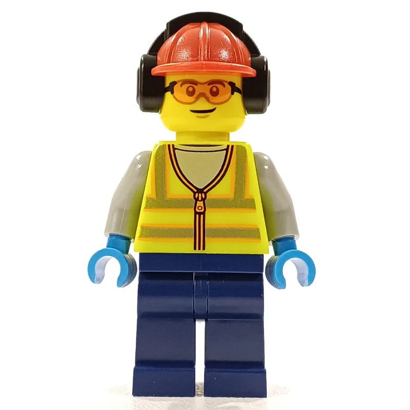 Ground Crew, Vibrant Yellow Safety Vest, Ear… — minifigurine LEGO | Brick Broker
