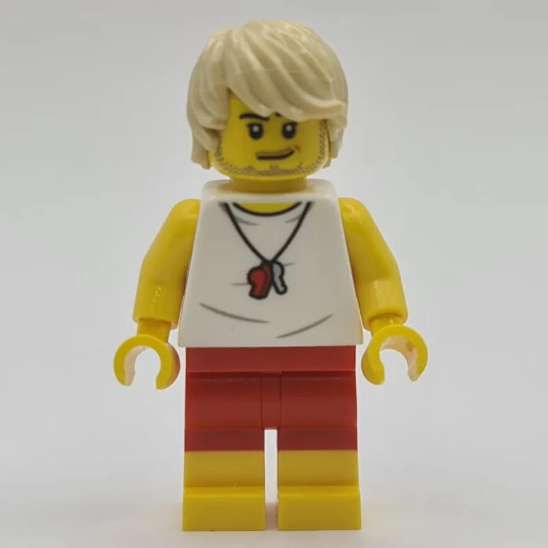 Lifeguard, White Vest, Tan Hair — dans quels sets LEGO ? (fig-012005) | Brick Broker