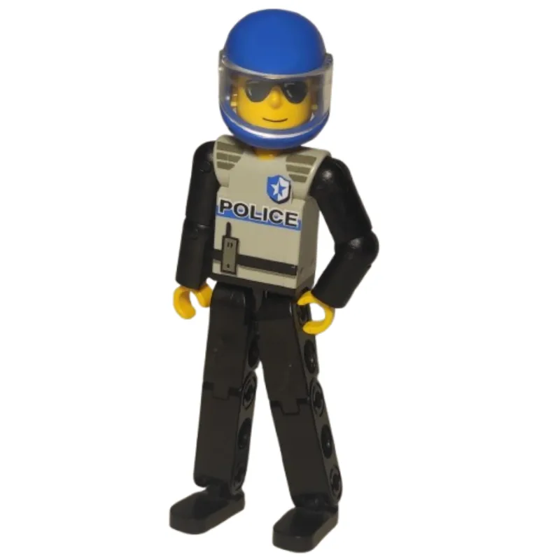 Technic Figure Black Legs, Light Gray Top wit… — minifigurine LEGO | Brick Broker