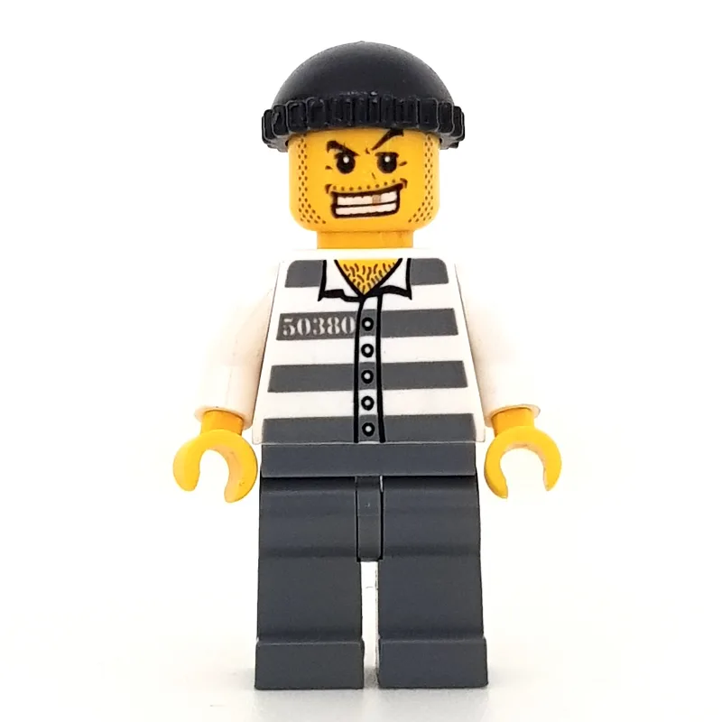 Criminal, Prison Shirt with #50380, Dark Blui… — minifigurine LEGO | Brick Broker