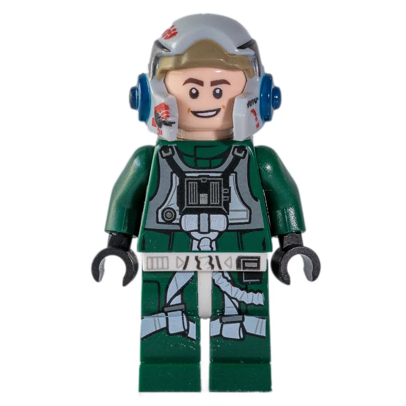 Rebel Pilot A-wing, Dark Green Uniform, Black… — minifigurine LEGO | Brick Broker