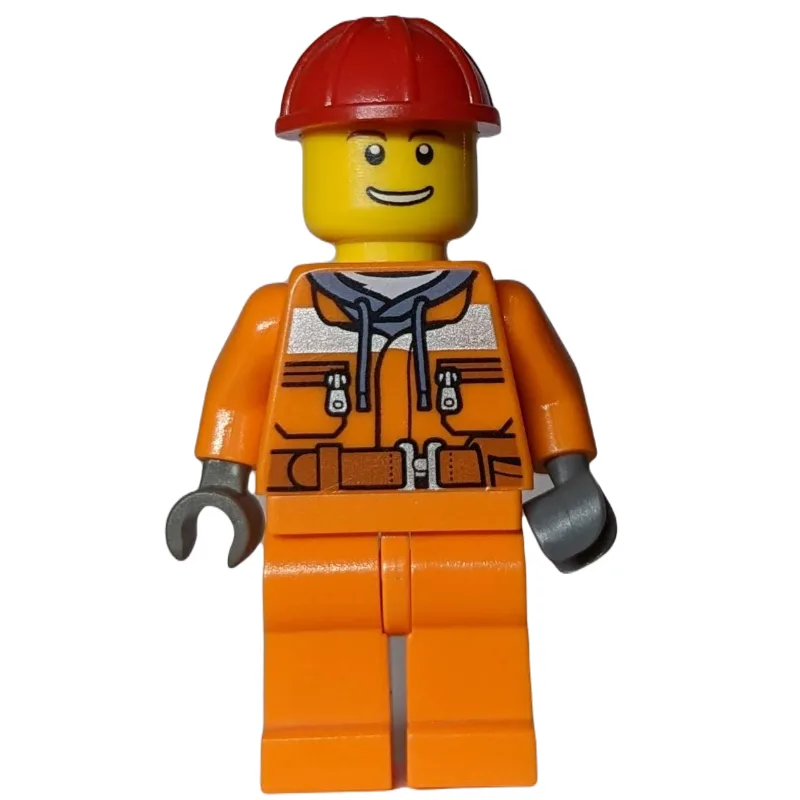 Construction Worker, Safety Jacket over Hoodi… — minifigurine LEGO | Brick Broker