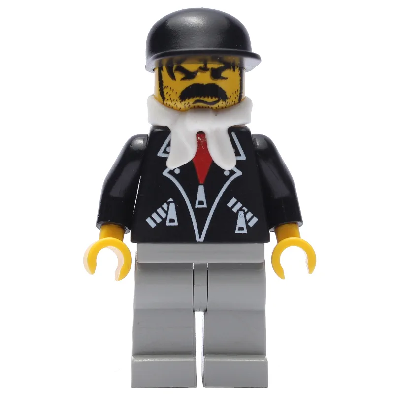Man - Black Jacket, Light Gray Legs, White Ba… — minifigurine LEGO | Brick Broker