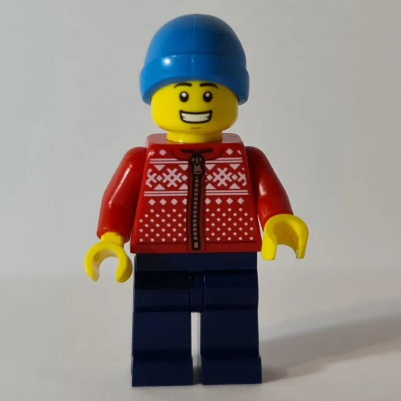 Red Torso, Dark Blue Legs, Dark Azure Cap — minifigurine LEGO | Brick Broker
