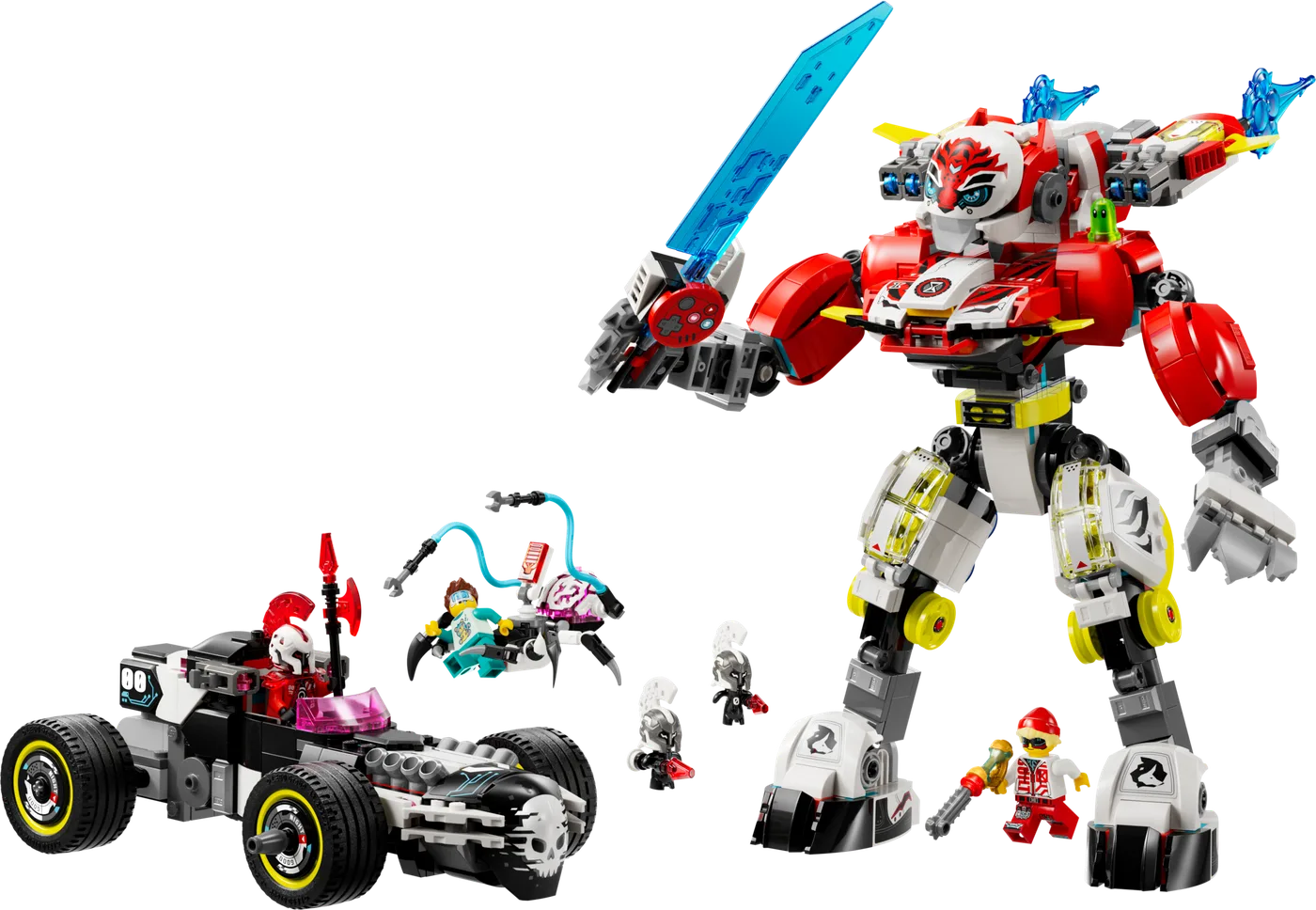 LEGO 71497 Robot Tigre de Cooper et Voiture Hot Rod de Zero - prix | Brick Broker