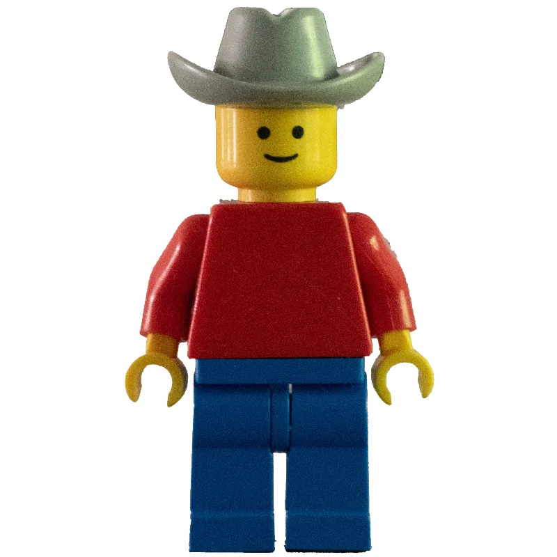 Man - Red Torso, Blue Legs, Light grey Cowboy… — minifigurine LEGO | Brick Broker