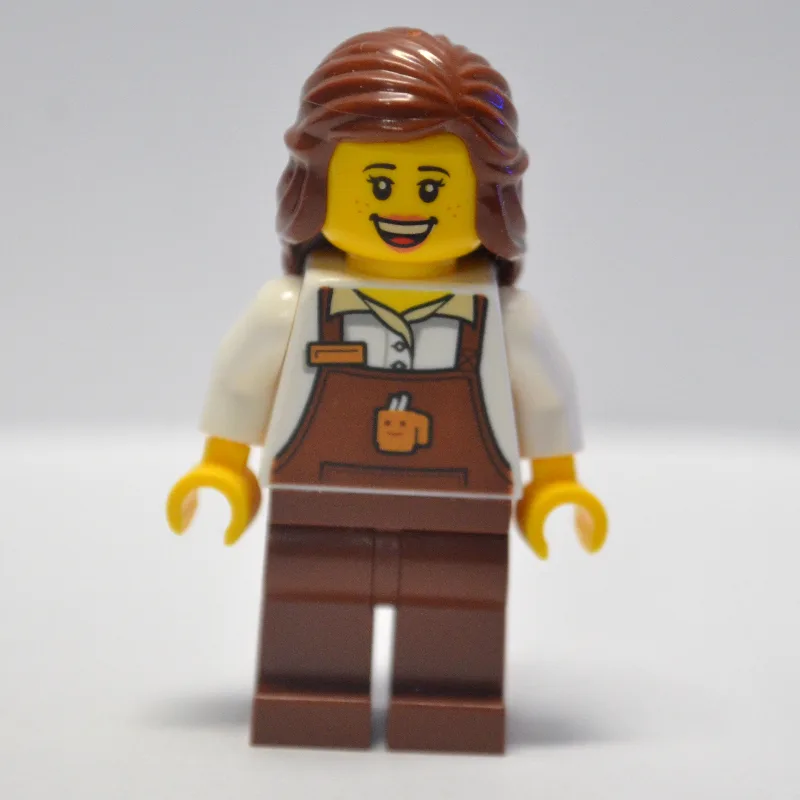 Barista, White Torso, Reddish Brown Apron — minifigurine LEGO | Brick Broker