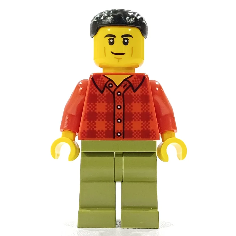 Man, Red Plaid Shirt, Olive Green Legs — dans quels sets LEGO ? (fig-014323) | Brick Broker