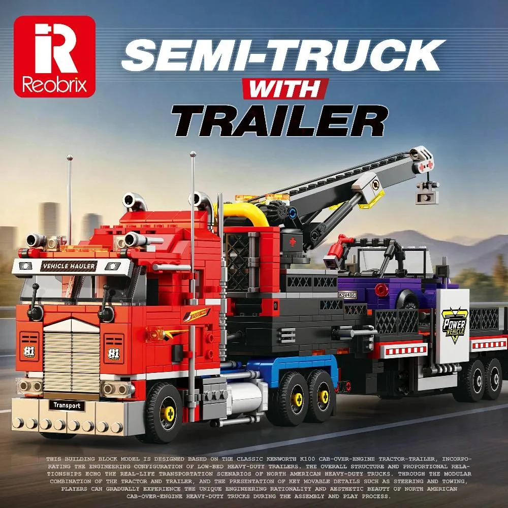 Reobrix Semi-Camion Avec Remorque (REO-843) - prix | Brick Broker