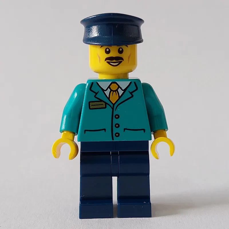 Train Driver, Dark Turquoise Jacket, Dark Blu… — minifigurine LEGO | Brick Broker