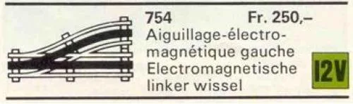 LEGO 754 Aiguillage électrique automatique gauche - prix | Brick Broker