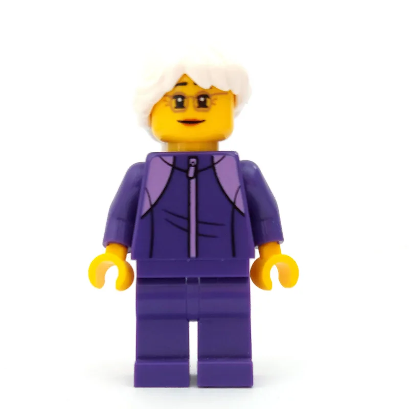 Woman, Dark Purple Jogging Suit, White Hair,… — minifigurine LEGO | Brick Broker