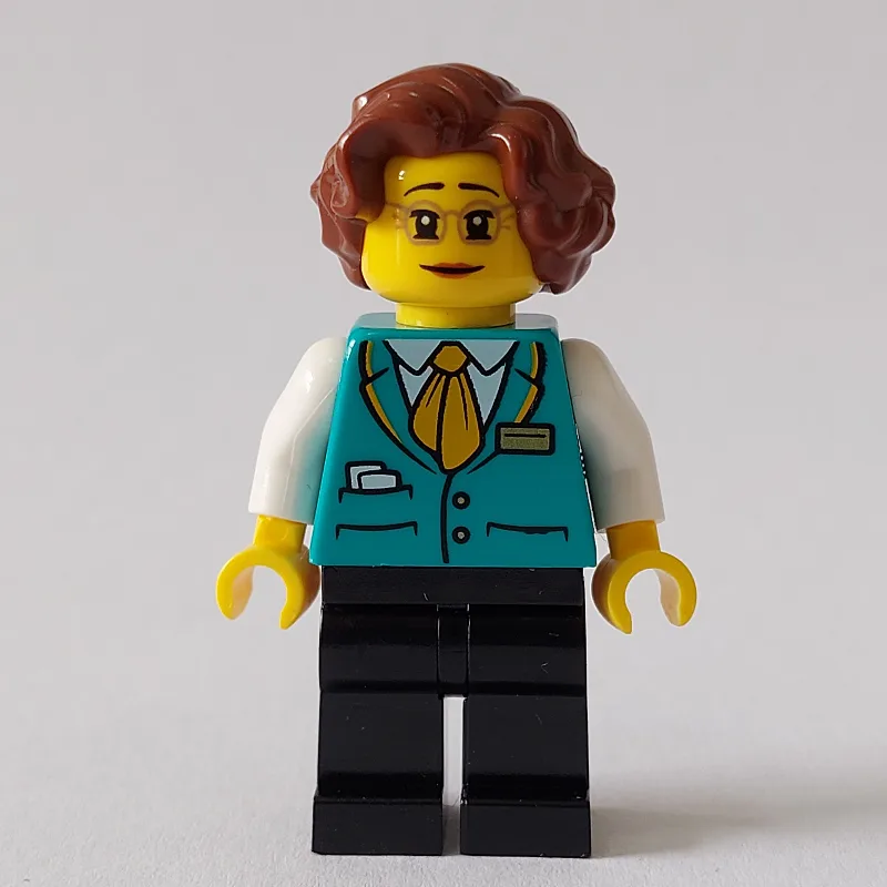 Train Conductor, Dark Turquoise Vest, Reddish… — minifigurine LEGO | Brick Broker