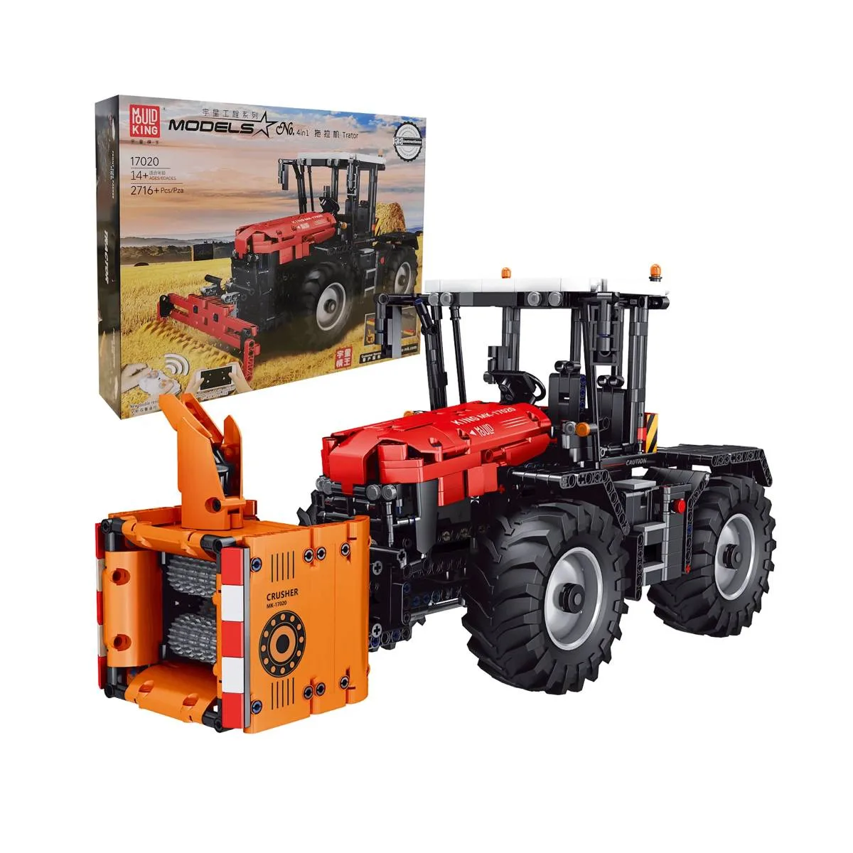 Mould King Tracteur 4-en-1 rouge (MOU-17020) - prix | Brick Broker