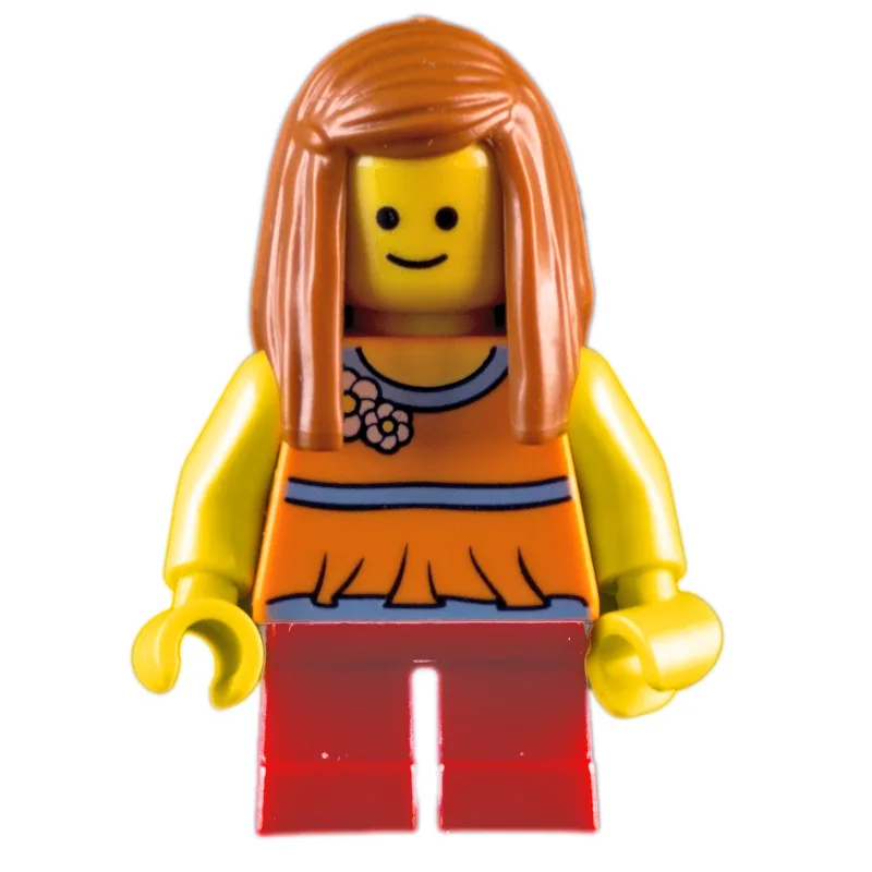 Kid, Orange Torso, Red Legs, Dark Orange Hair — minifigurine LEGO | Brick Broker