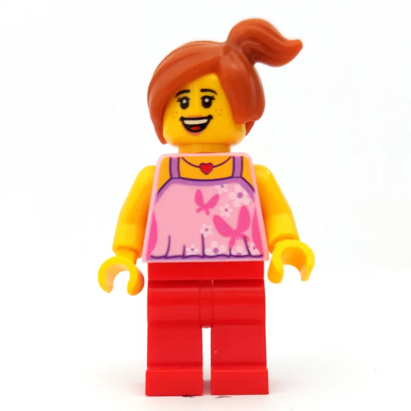 Child with Bright Pink Top with Butterflies a… — minifigurine LEGO | Brick Broker