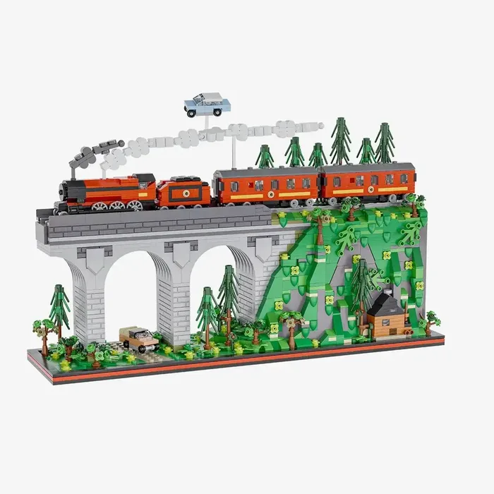 BlueBrixx Diorama de locomotive à vapeur sur viaduc (BB-109225) - prix | Brick Broker