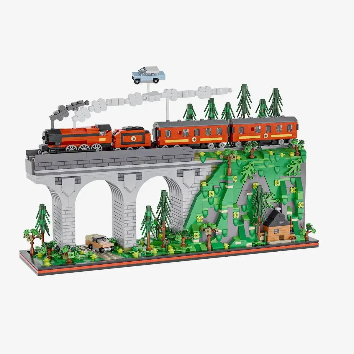 BlueBrixx Diorama de locomotive à vapeur sur viaduc (BB-109225) - prix | Brick Broker