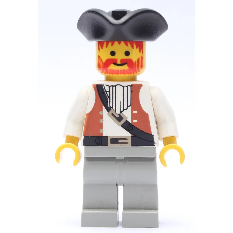 Pirate - Brown Vest, Light Gray Legs, Black T… — minifigurine LEGO | Brick Broker