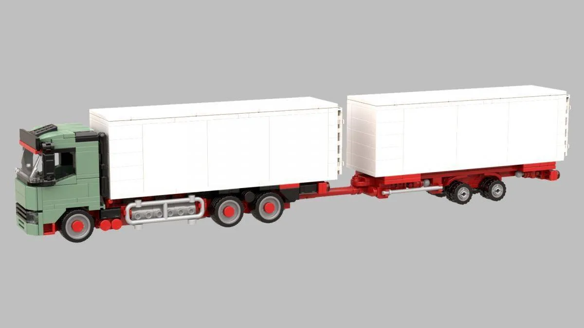 BlueBrixx Camion logistique avec conteneur maritime et remorque (BB-103814) - prix | Brick Broker